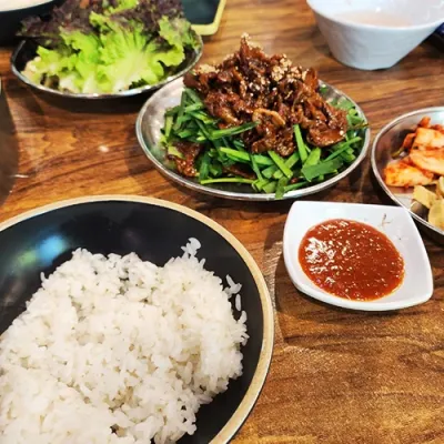 양념 LA갈비 + 부추무침 한상 정식